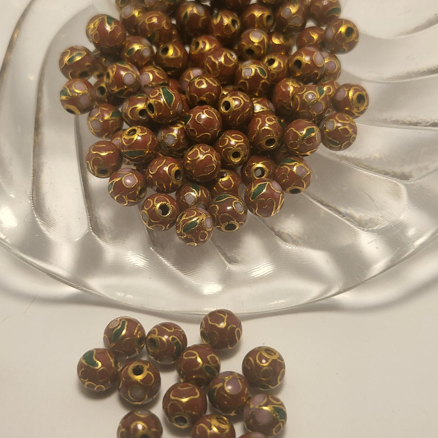6mm Rustic Cloisonné 8 pieces