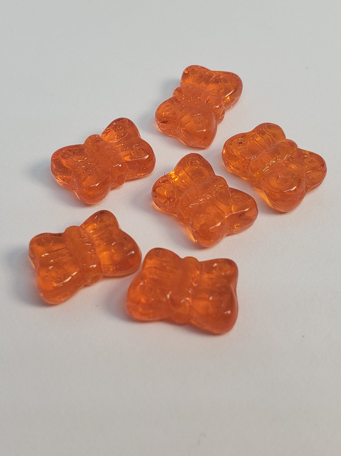 Butterfly Orange 6k Glass Bead 8x11mm