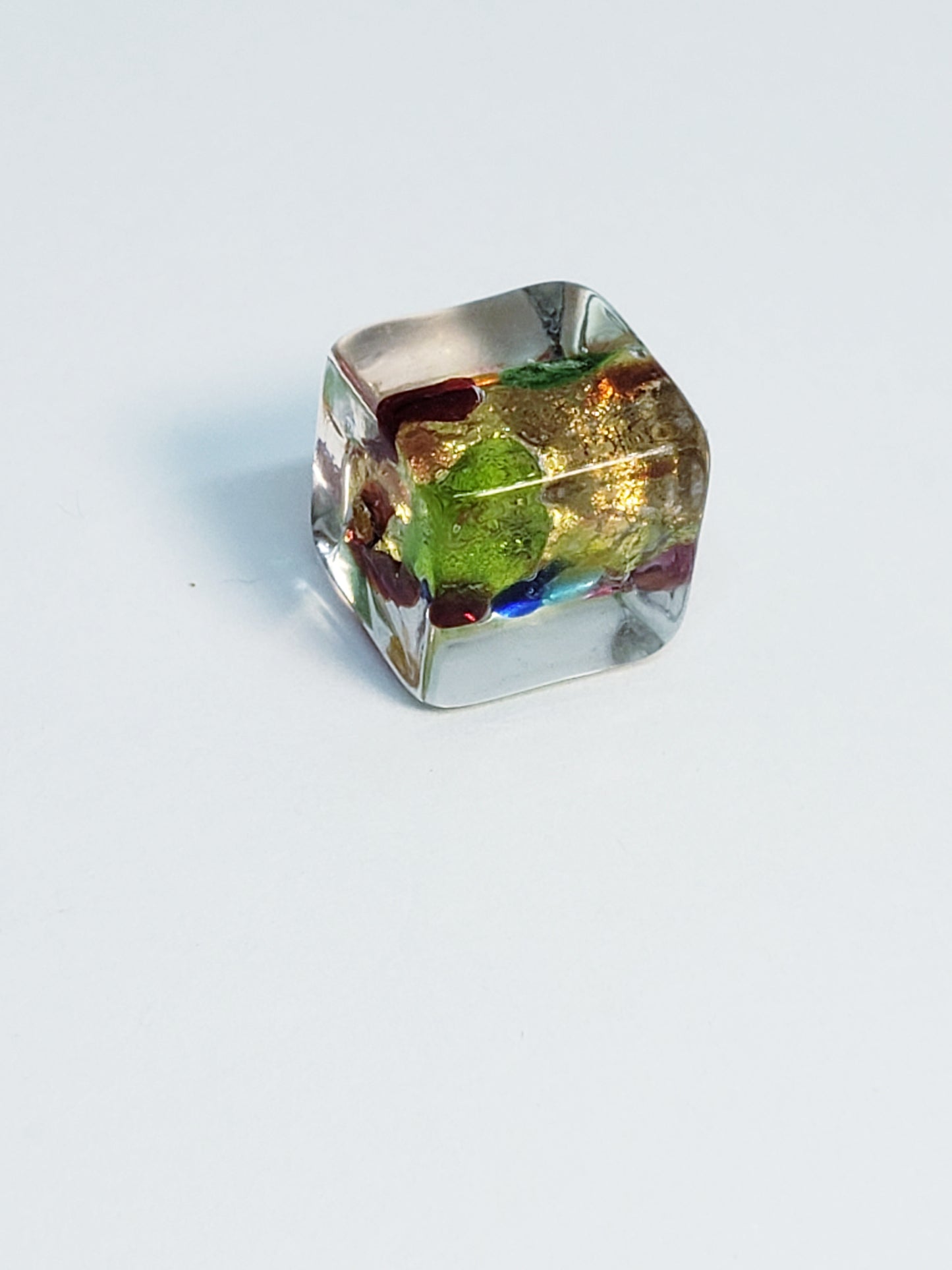 Water color cube in clear glass 10x12mm
