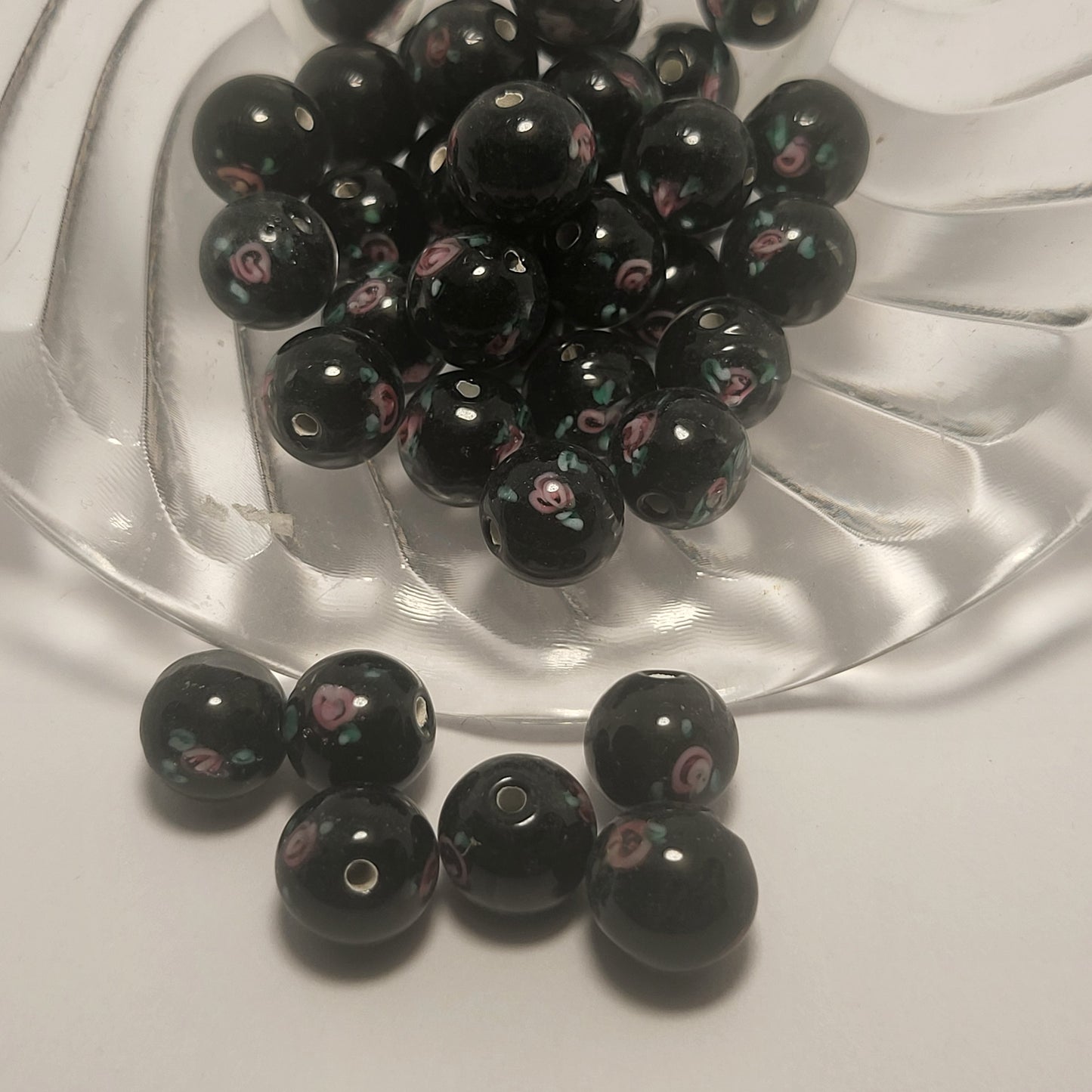 Click to see Color Options. 10mm Glass Flower Beads 4pcs