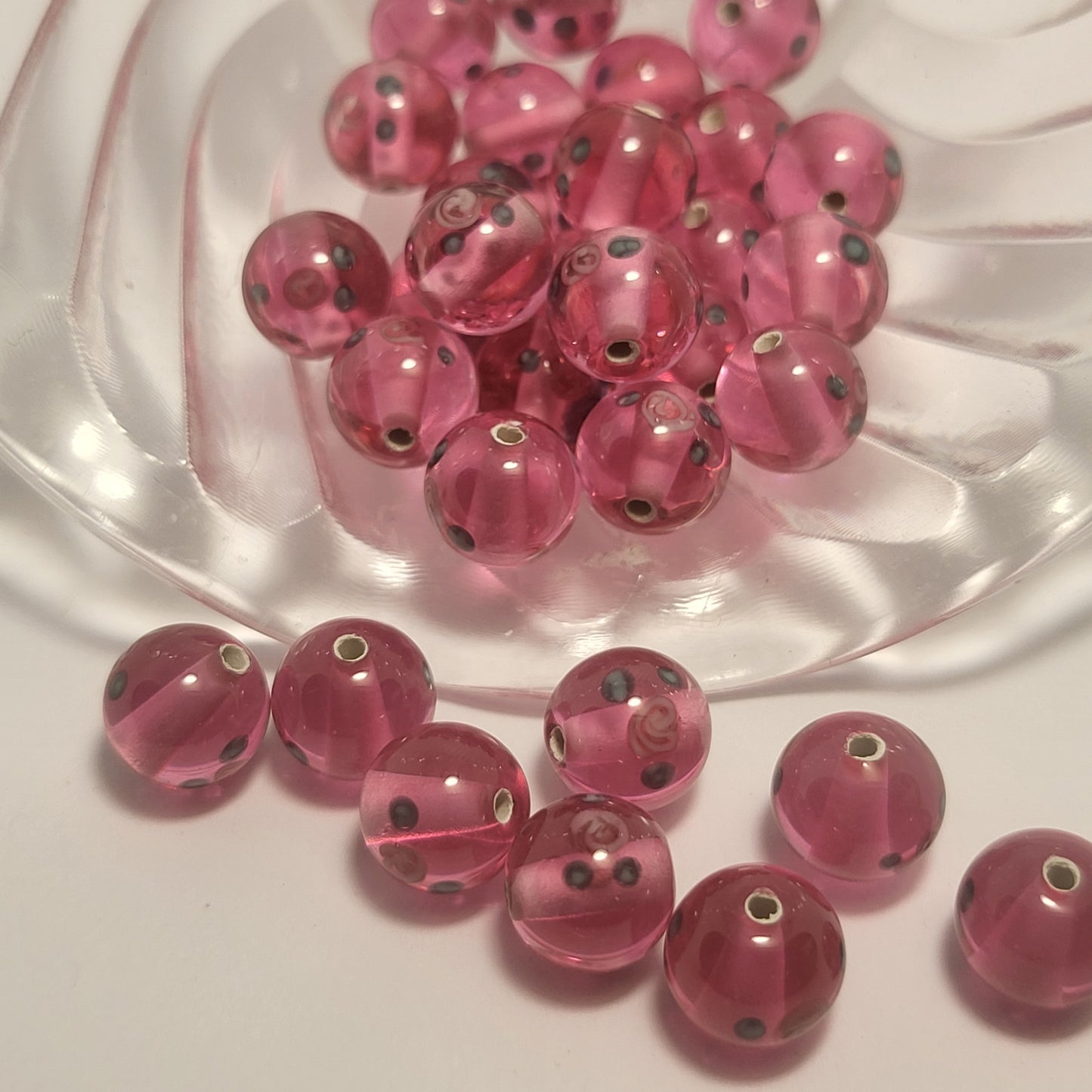 Click to see Color Options. 10mm Glass Flower Beads 4pcs