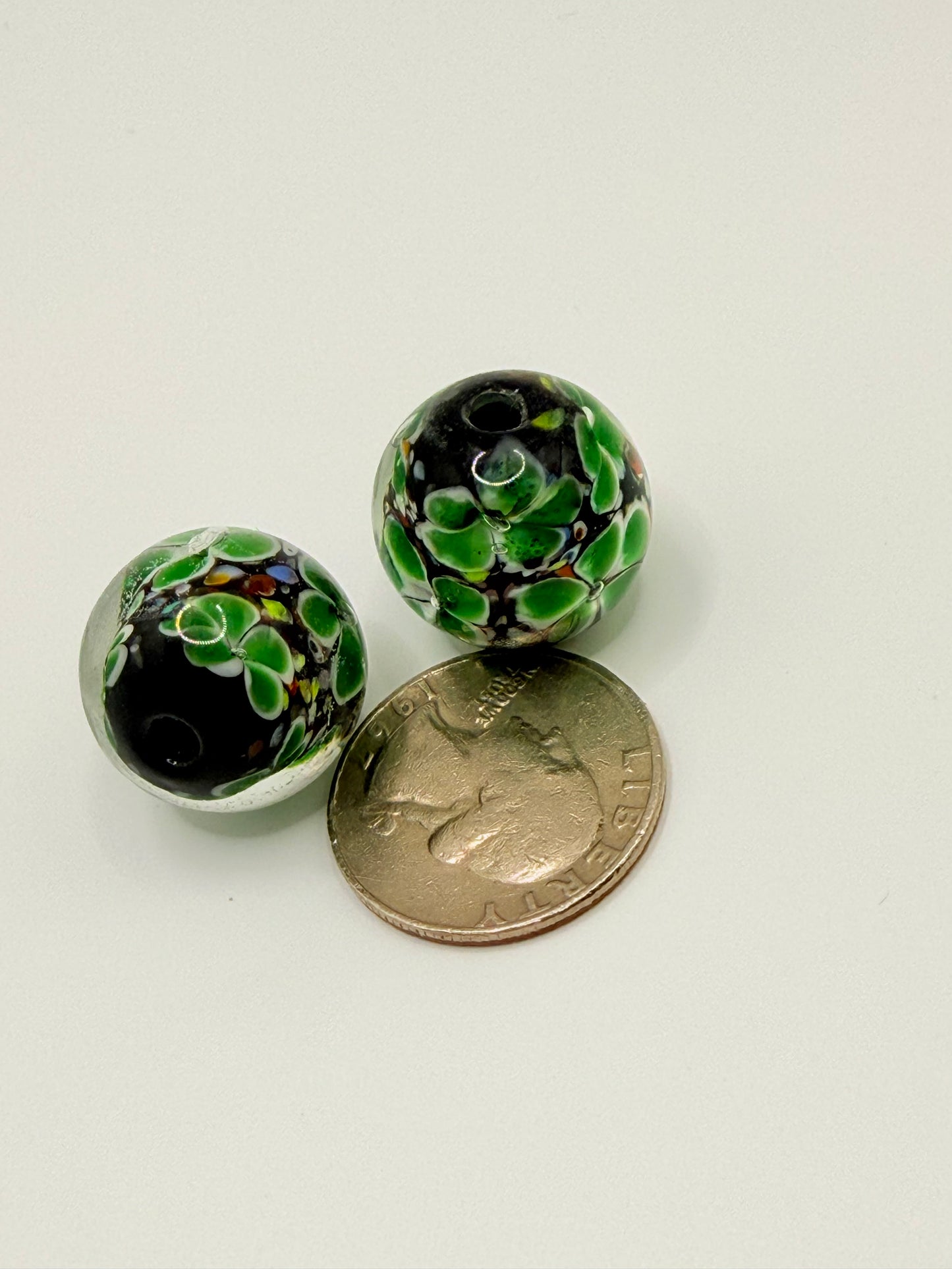 Midnight Garden 20mm Floral Bead