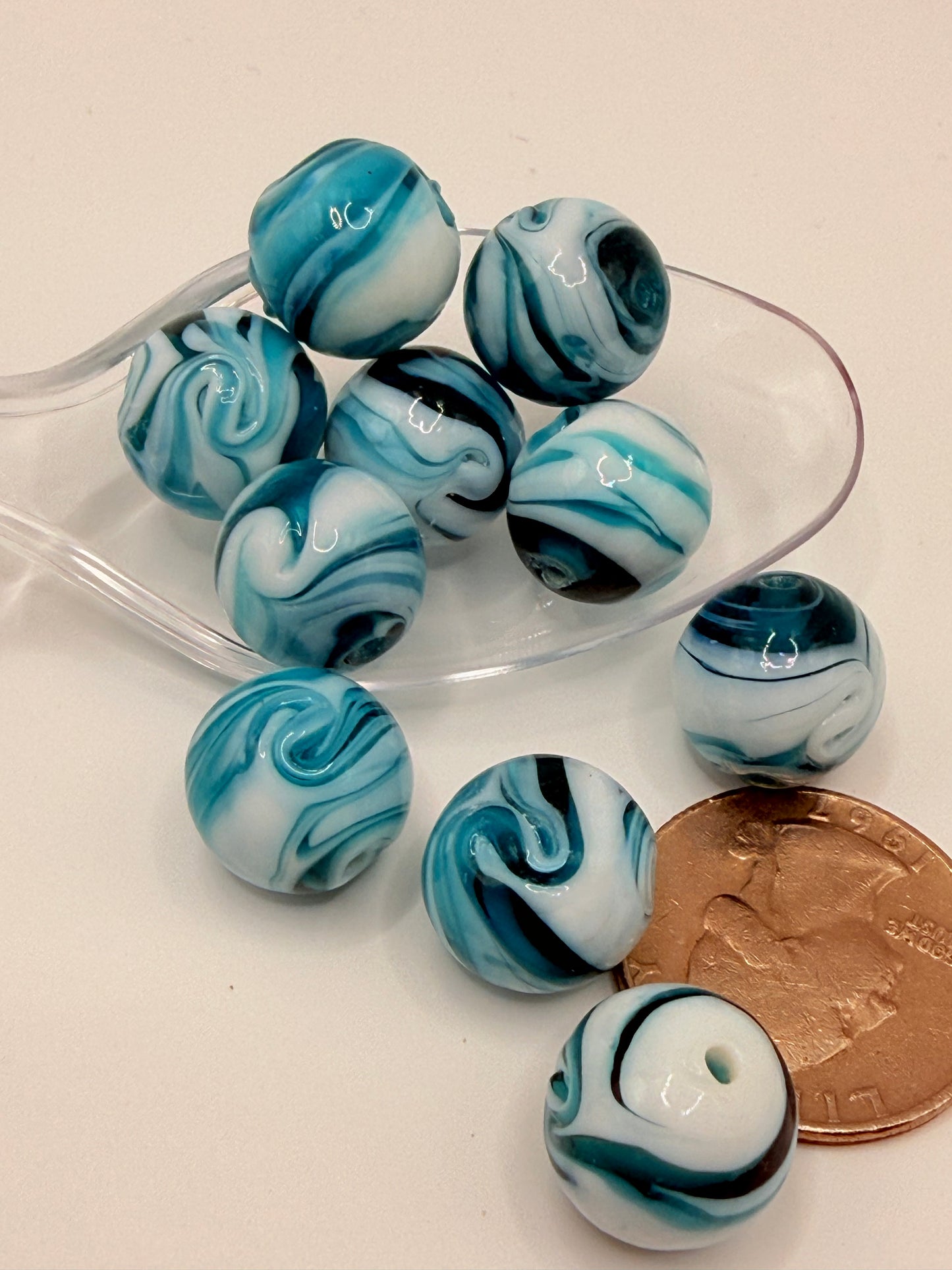 14mm Aqua Swirl