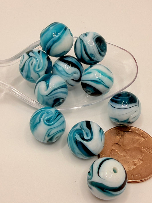 14mm Aqua Swirl