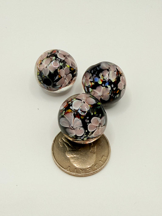 Midnight Garden 20mm Floral Bead