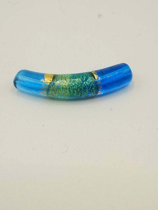 Aqua fancy glass curved tube 7mmx38mm
