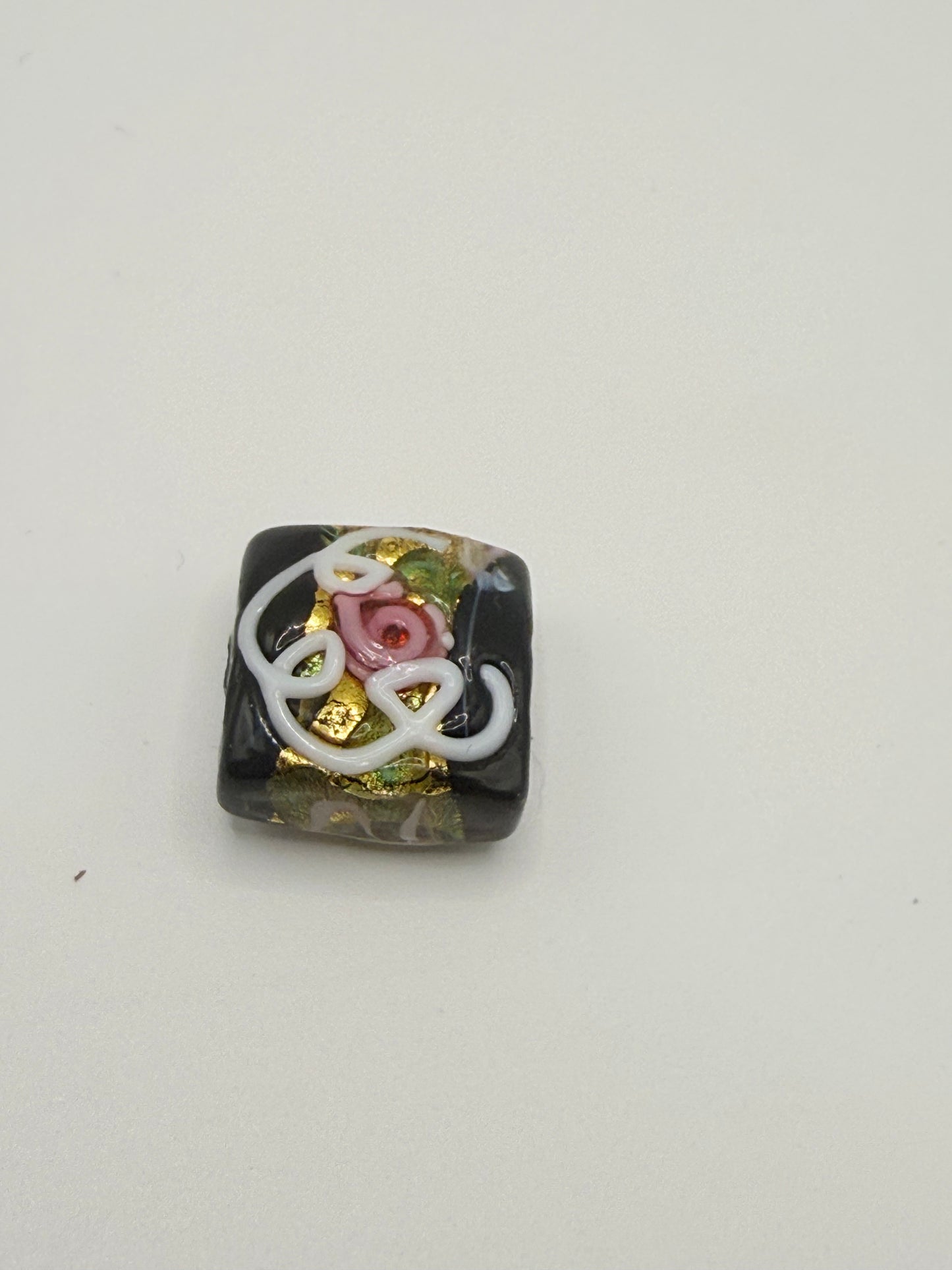 Sheet birthday cake bead 13mm x 13mm x 7mm bead