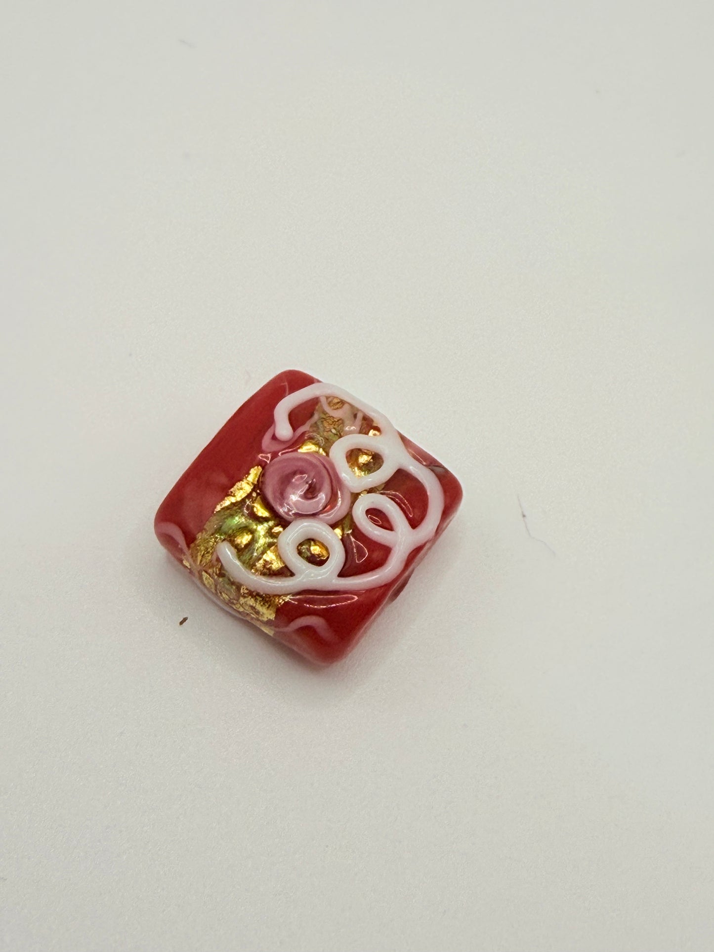 Sheet birthday cake bead 13mm x 13mm x 7mm bead