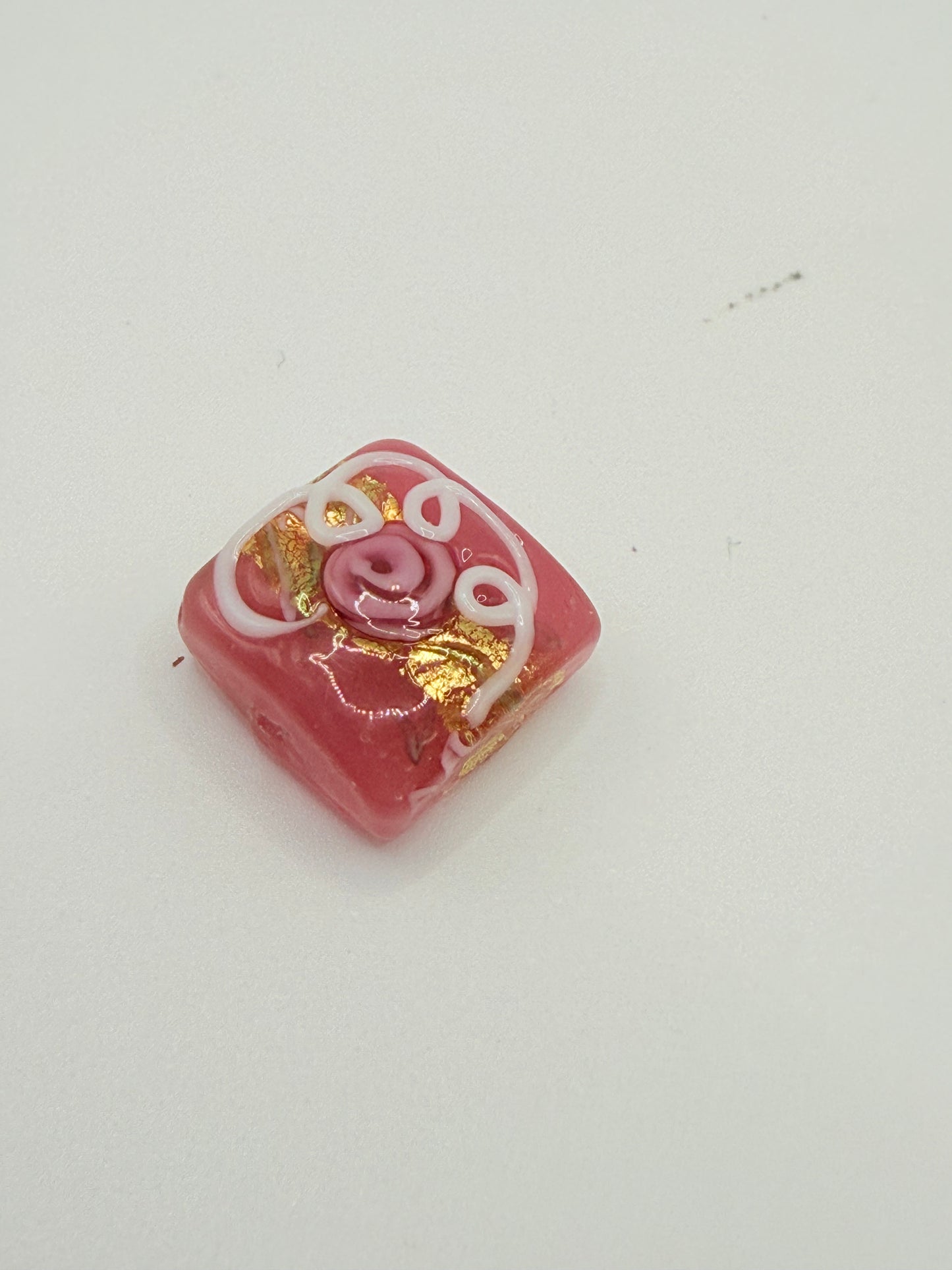 Sheet birthday cake bead 13mm x 13mm x 7mm bead