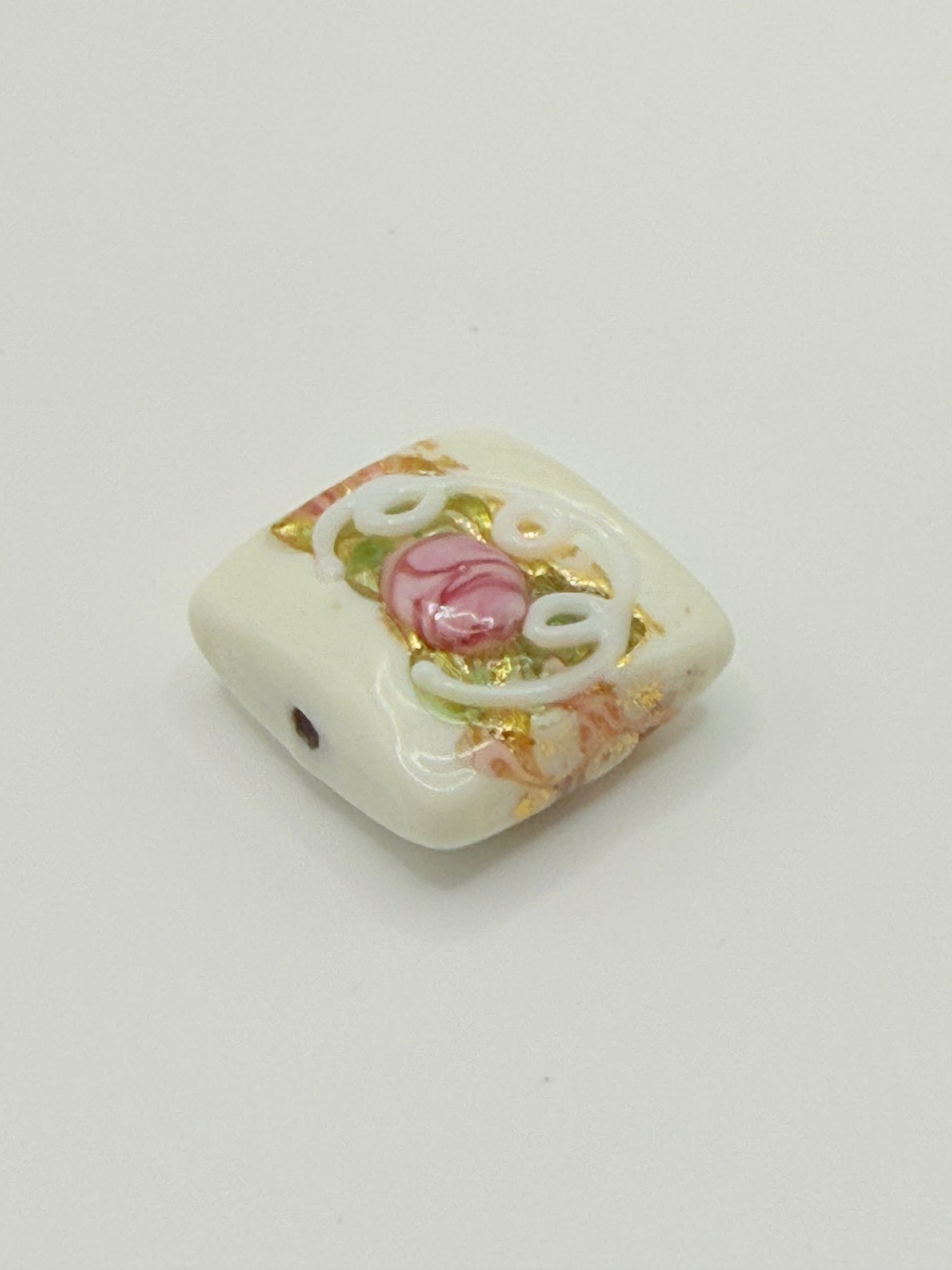 Sheet birthday cake bead 13mm x 13mm x 7mm bead