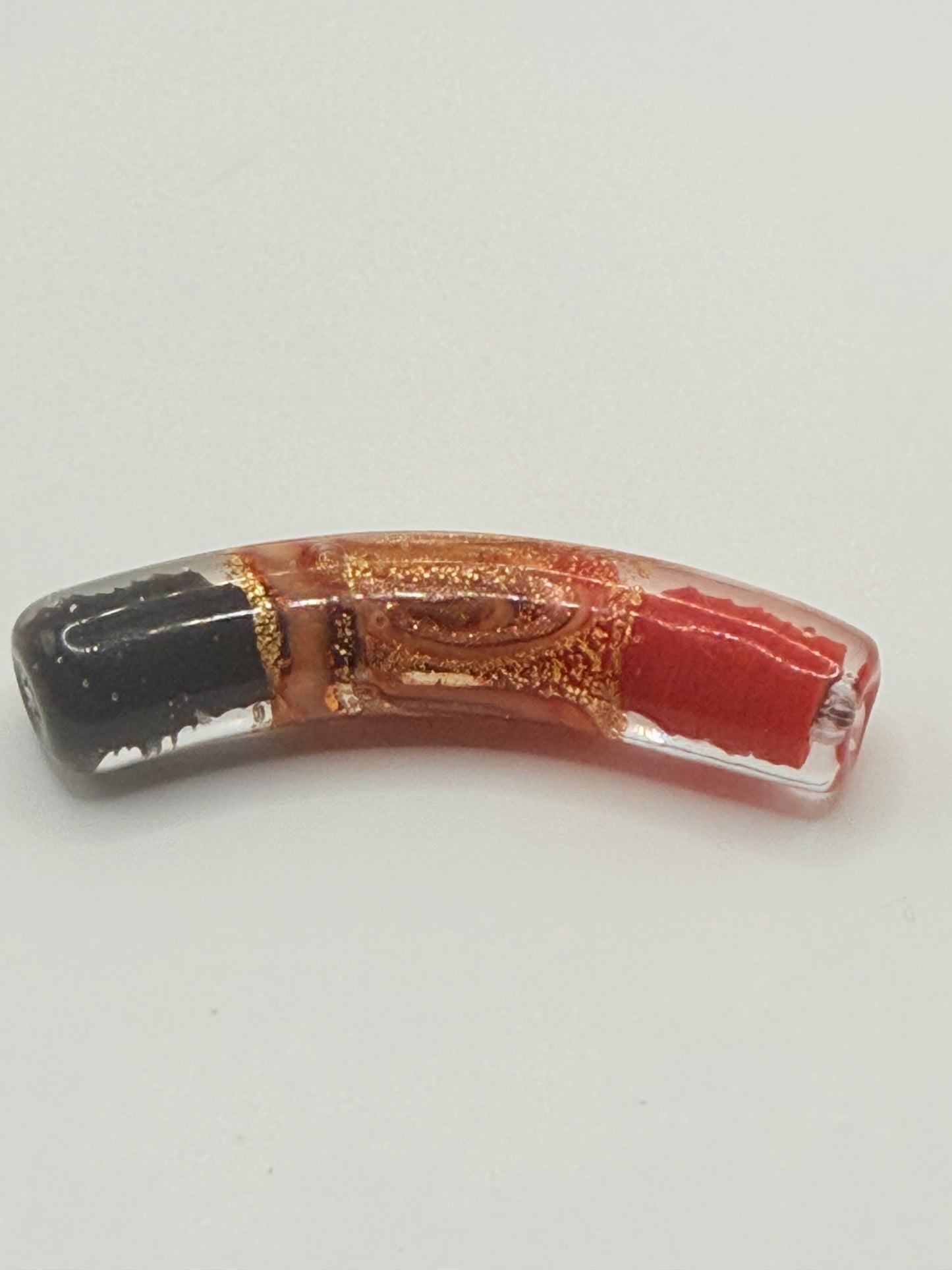 Scarlet Noir Curved Tube Bead