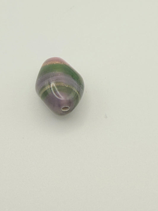 Ribbon in the Sky Glass Bead 9mm x 11mm