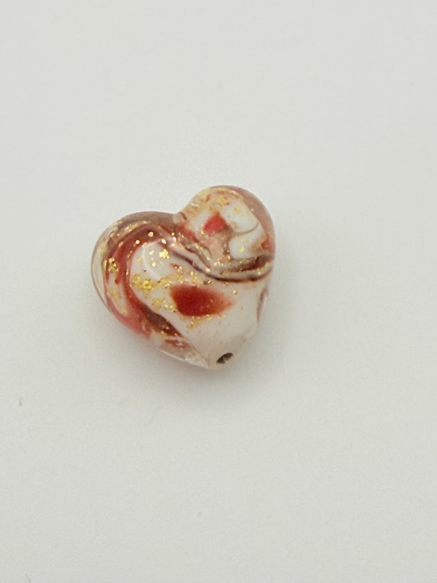 Marble Glass Heart Bead 13mm (1 pc)