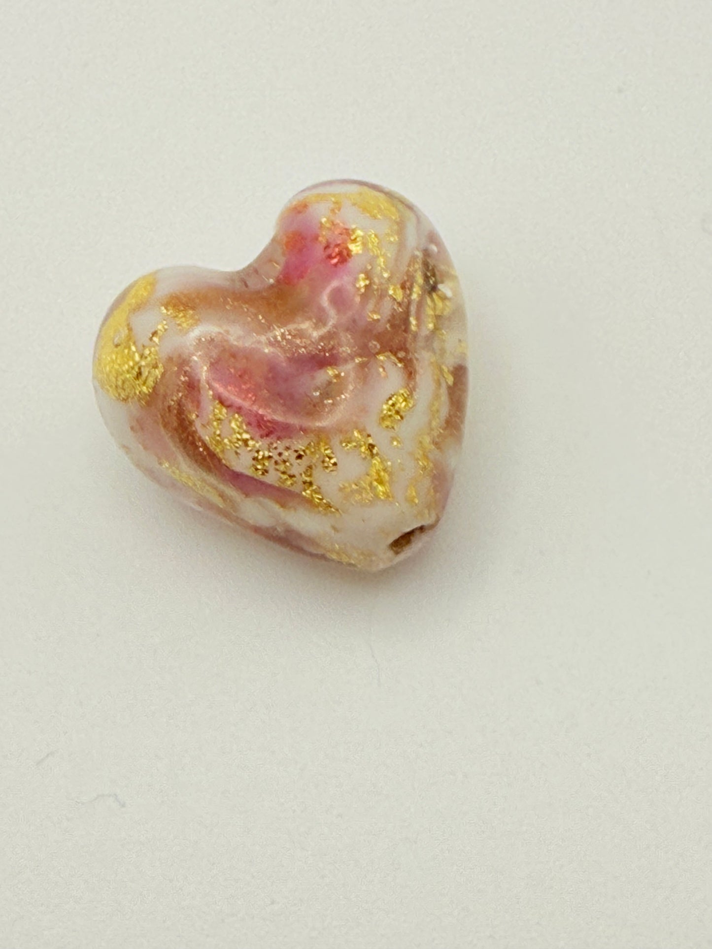 Marble Glass Heart Bead 13mm (1 pc)