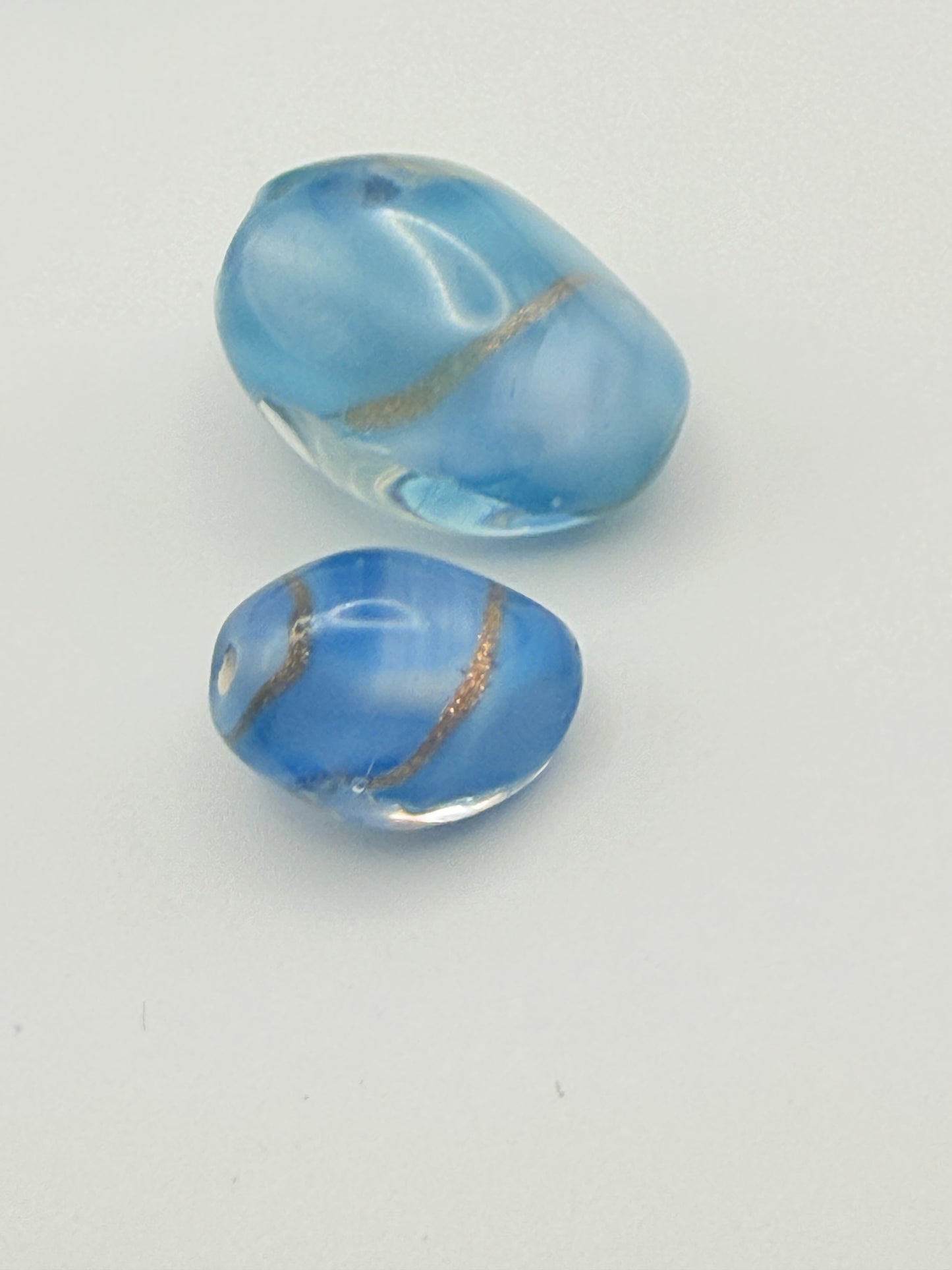 Ribbon in the Sky Glass Bead 9mm x 11mm