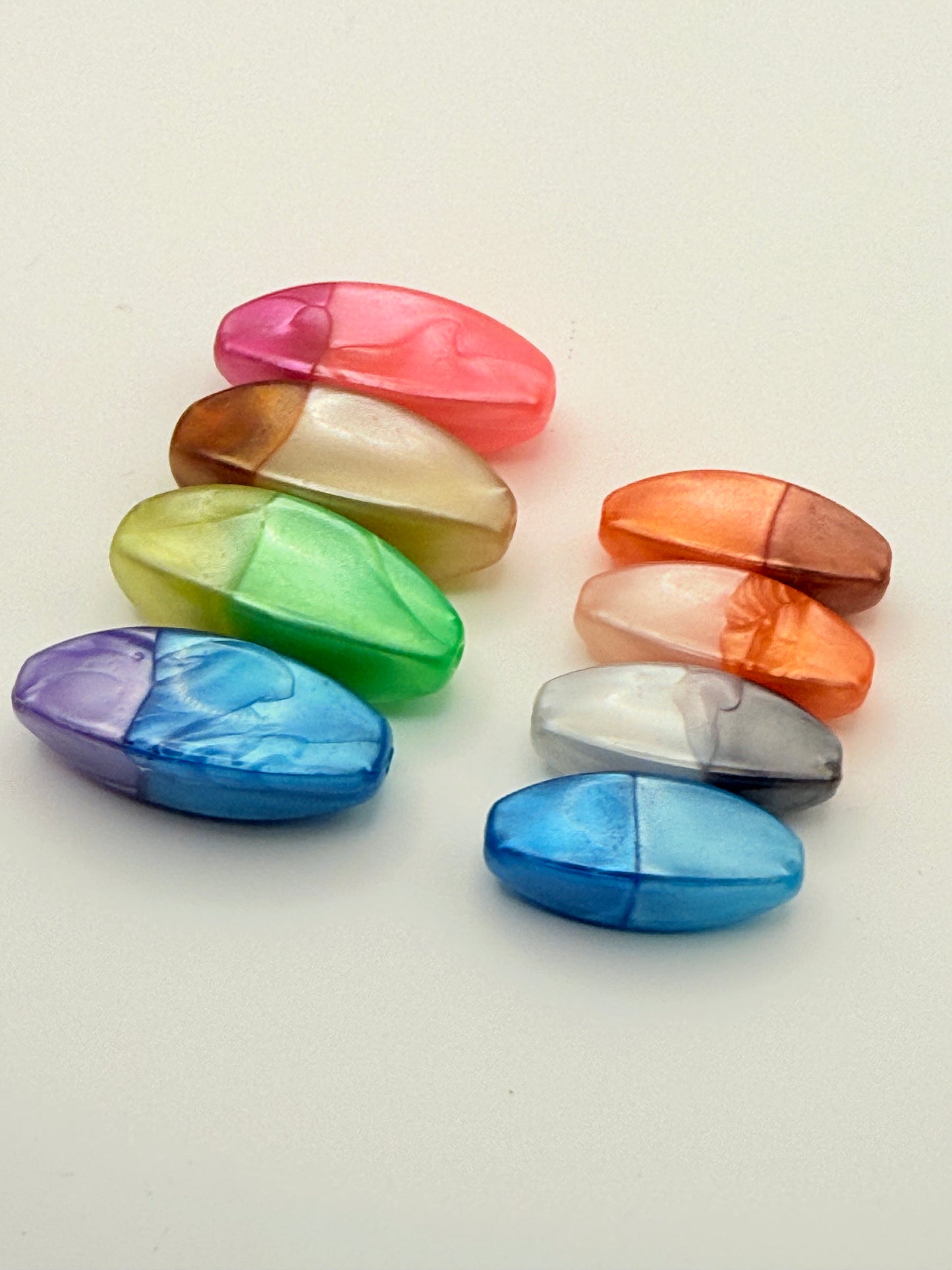 Color Fusion Ombre Oval Acrylic 10mm x 25mm bead
