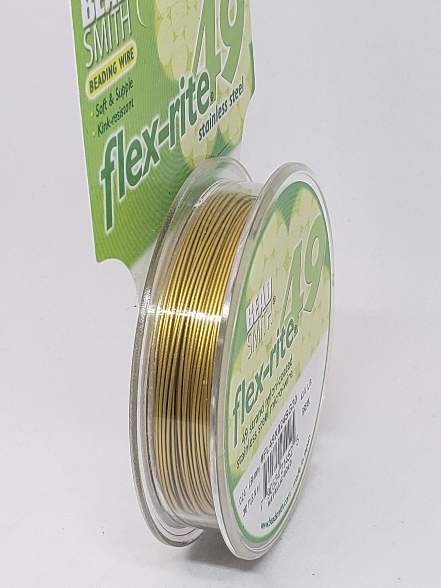 The Beadsmith Flex-Rite Beading Wire, 49 Strand .018 Thick, 30
