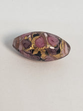 Load image into Gallery viewer, Pink Floral Oval Glass Bead 12x22mm 1piece
