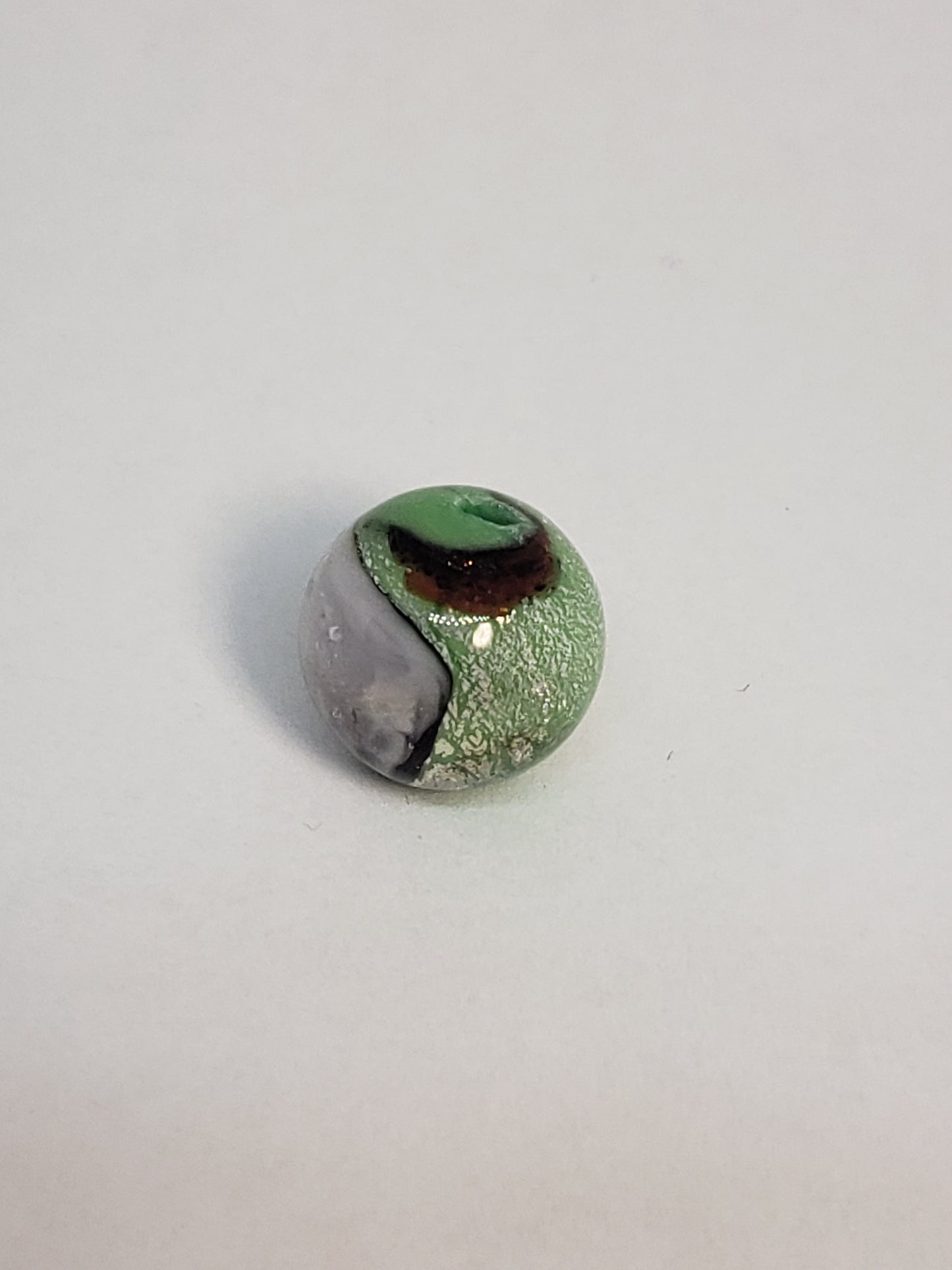 6 PIECES AVAILABLE- Green Marble Round Glass 12mm 1piece