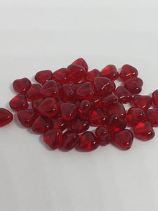 Hearts 6mm Deep Red glass (Siam) 24pcs