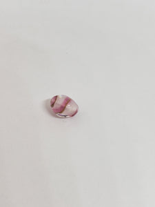 Glass Oval White/Rose 9x12mm 1pc