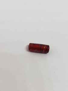 Glass Deep Red with gold/gray swirl 1pc 6x16mm