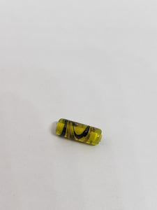 Glass Yellow with gold/gray swirl 1pc 6x16mm