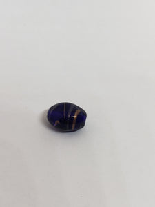 Glass Oval Dk Sapphire w/ Gold Swirl 10x14mm 1pc