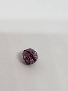 Glass Round Pink w/ Floral Center 8mm 1pc