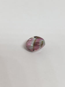 Glass Oval Lime/pink 12x16mm 1pc