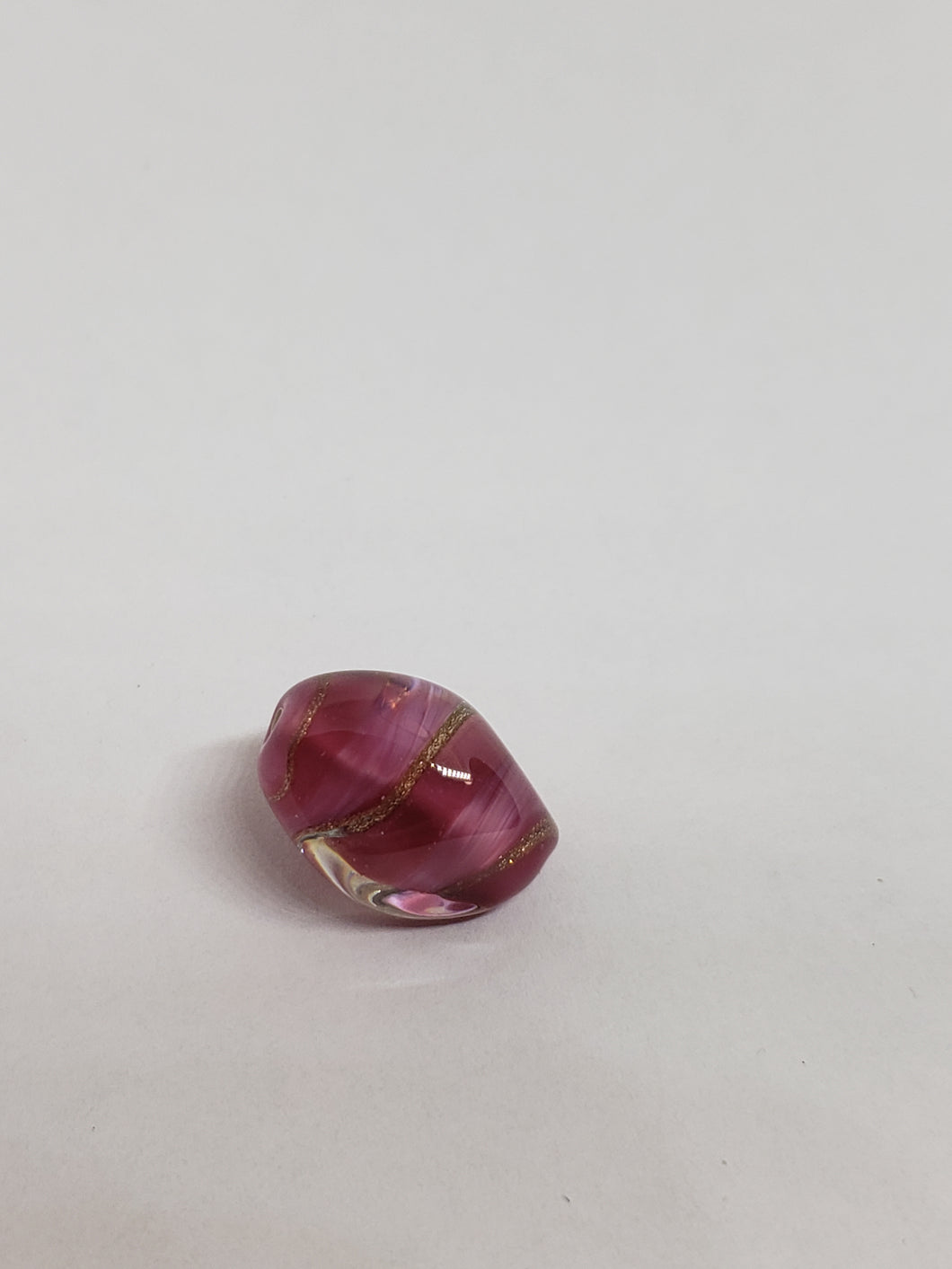 Glass Oval Pink on Pink 12x16mm 1pc