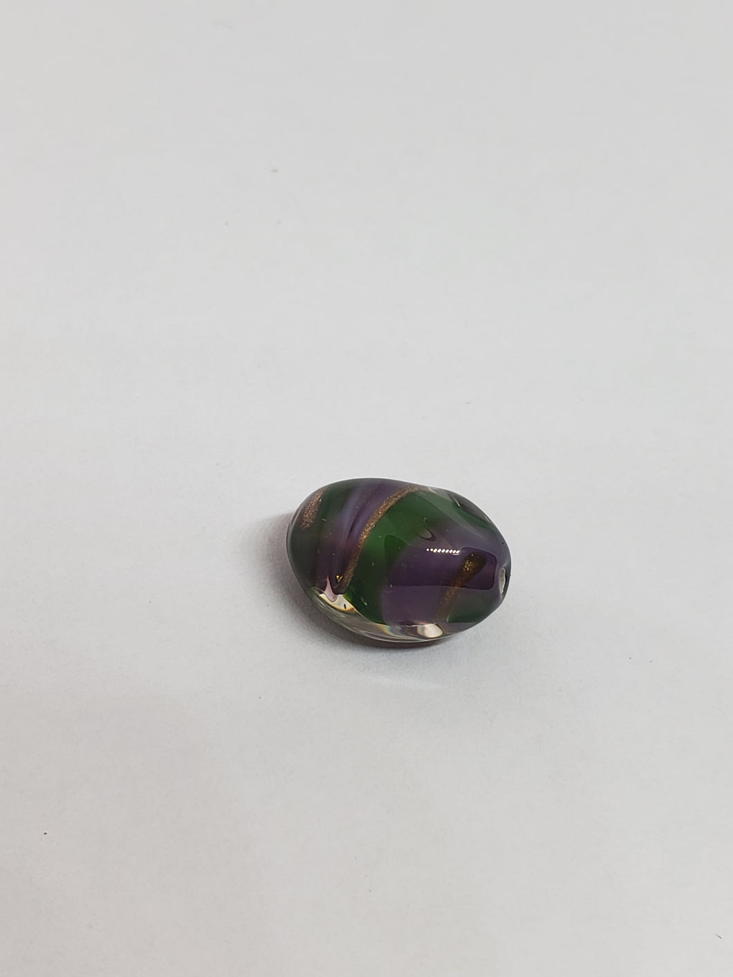 Glass Oval Purple/Green 12x16mm 1pc