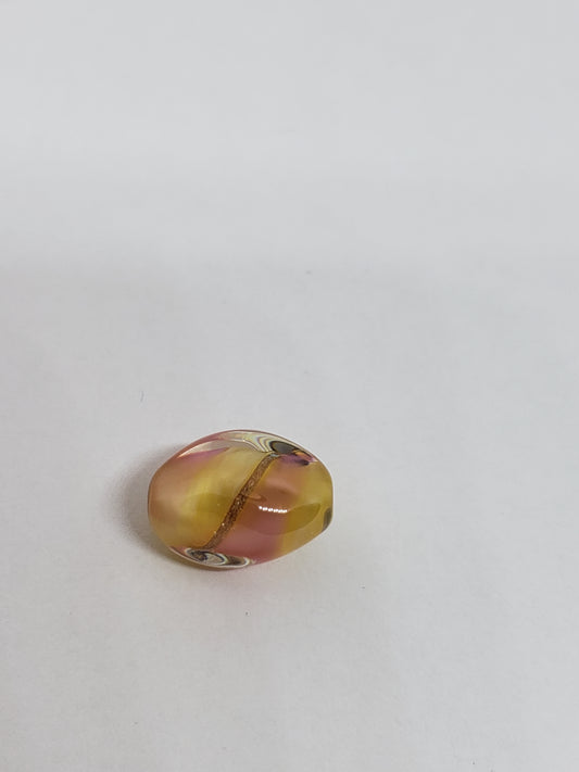 Glass Oval Pink Lemonade 12x16mm 1pc