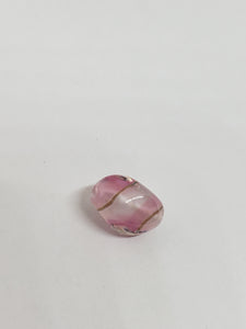 Glass Oval White/Rose 12x16mm 1pc