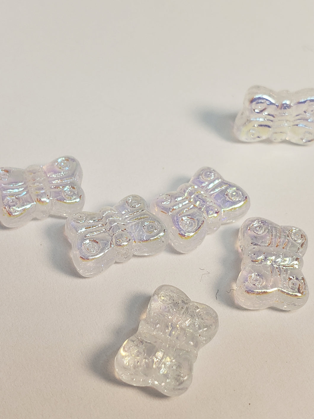 Butterfly Clear AB 6pk Glass Bead 8x11mm