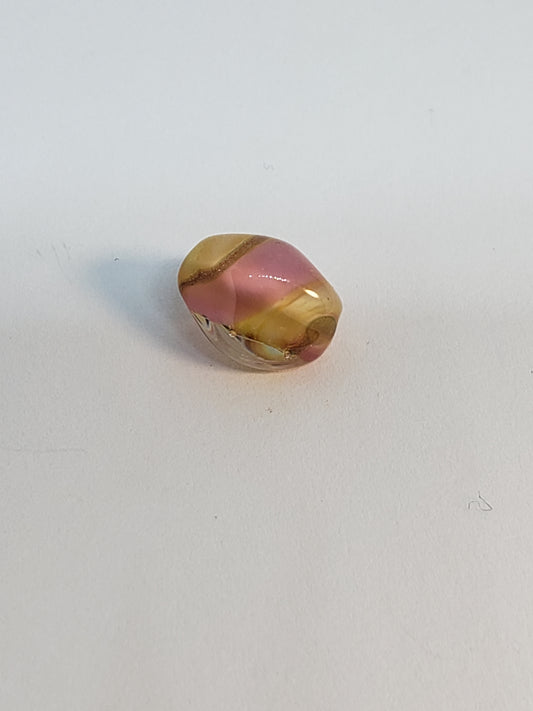 Glass Oval Pink Lemonade 9x12mm 1pc odd