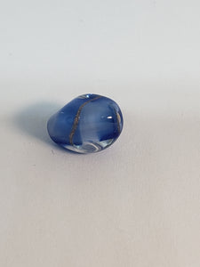 Glass Oval Lt/ Dark Sapphire 9x12mm 1pc