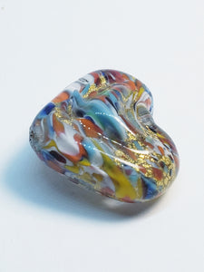 Glass Heart with a small center heart protruding on both sides