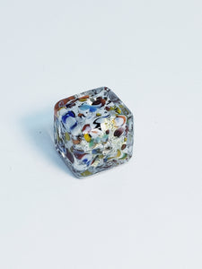 Pinata Cube Silver accents 10mm glass