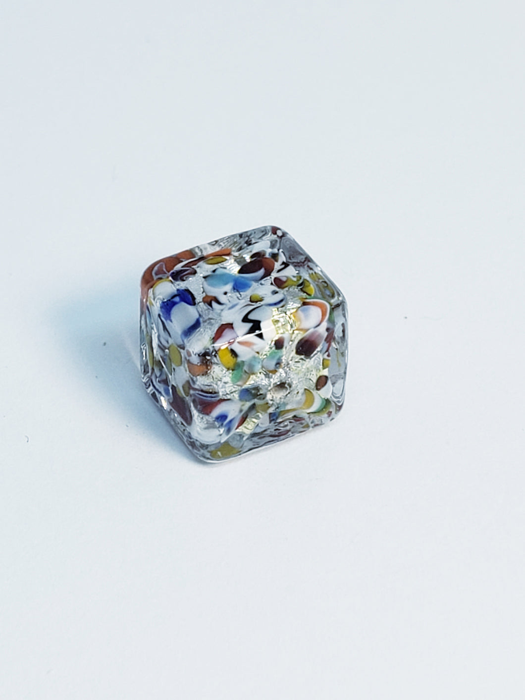 Pinata Cube Silver accents 10mm glass