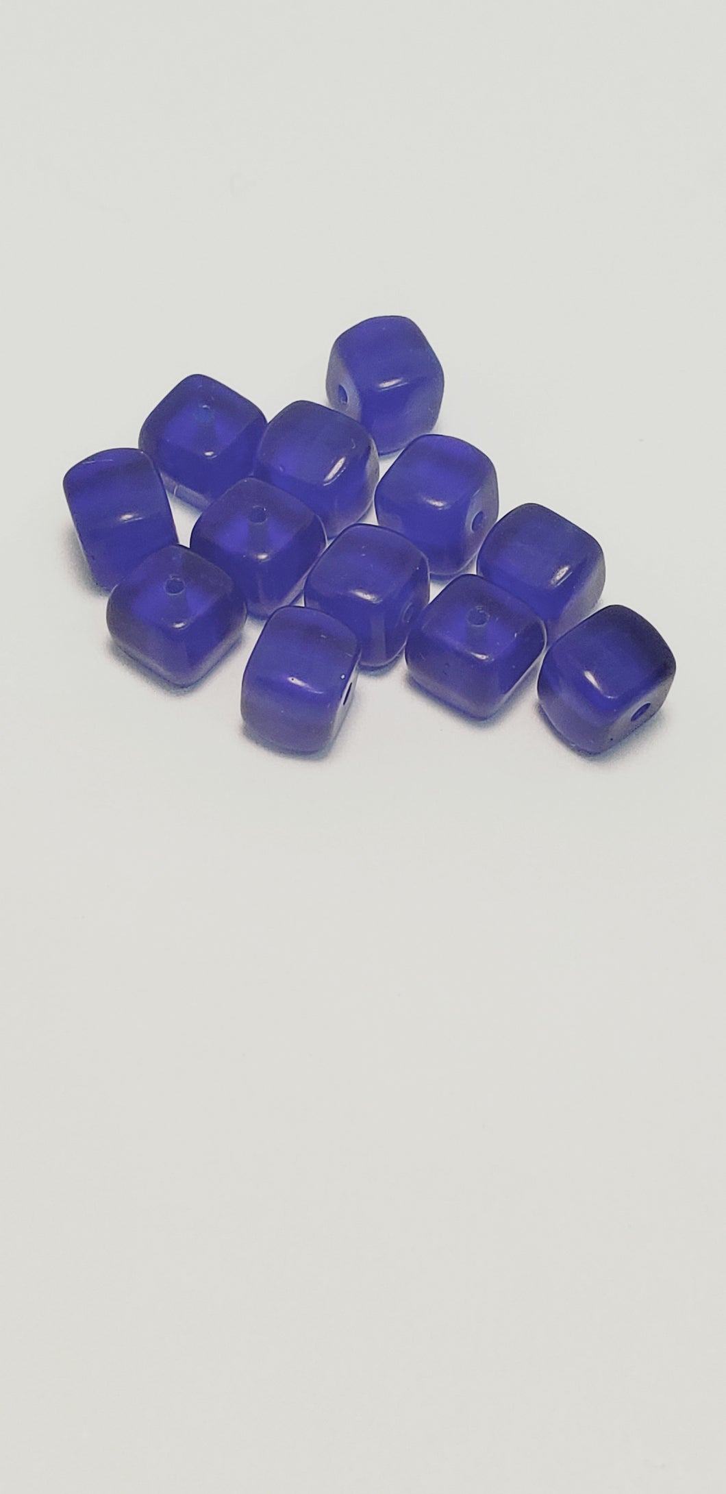 Cobalt Blue 5x7mm Glass Cube 12pk