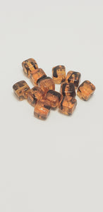 Amber Tortoise 5x7mm Glass Cube 12pk