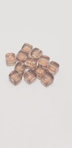 Smoked Topaz 5x7mm Glass Cube 12pk