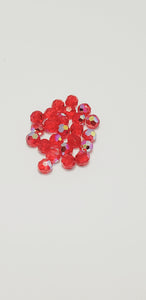 4mm Light Siam Red AB Crystal 24pk