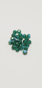 4mm Emerald AB Crystal 24pk