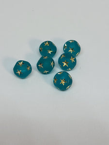 Frosty Blue Zircon Star Beads 8mm 6pk