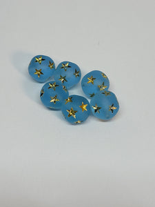 Frosty Aqua Star Beads 8mm 6pk