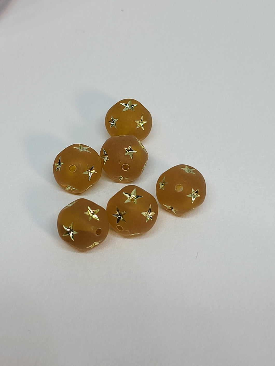 Frosty Topaz Star Beads 8mm 6pk