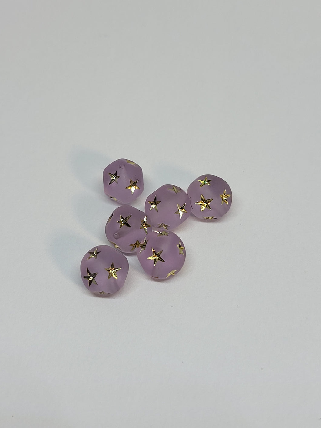 Frosty Lt Amethyst Star Beads 8mm 6pk