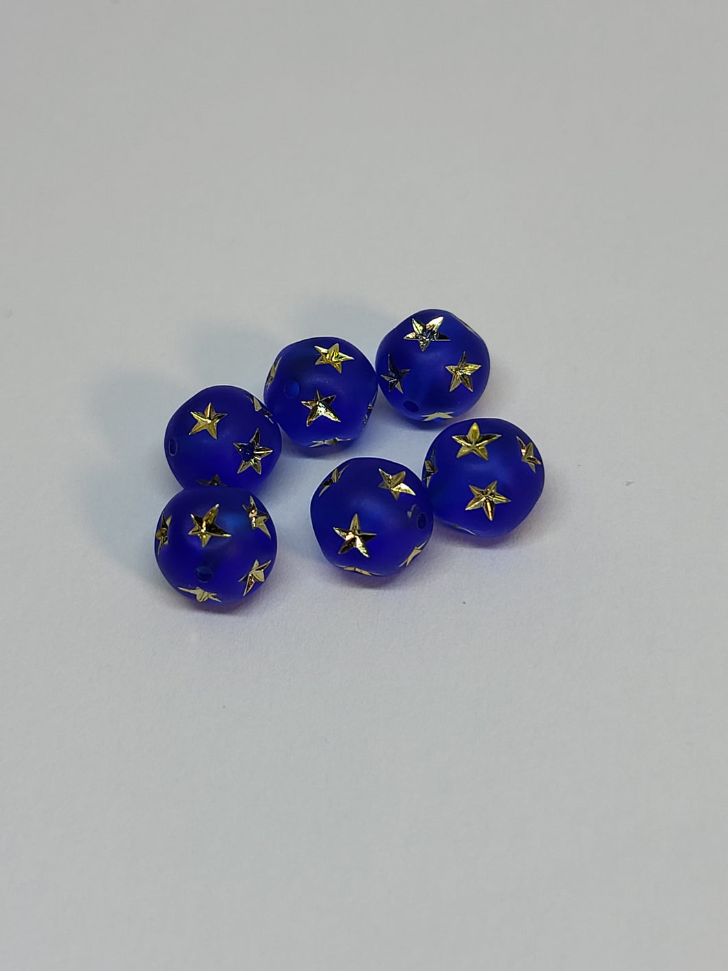 Frosty Sapphire Star Beads 8mm 6pk